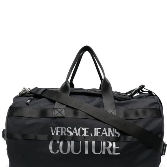 Versace Jeans Couture - Logo-print Cylinder Bag Designer Travel Bag Duffle $375